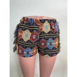 Casual Printed Tassel Shorts LUO-3252