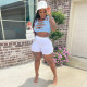 Sexy Hollow Tank Top And Shorts Two Piece Suits WMEF-20766