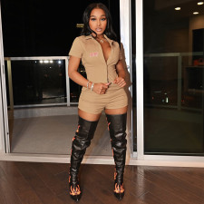 BODY Letter Print Short Sleeve 2 Piece Shorts Set YIM-205