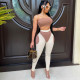 Sexy Patchwork Tube Top+Pants 2 Piece Sets WSYF-5888