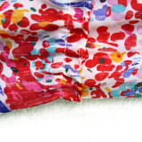 Sexy Chiffon Printed Blouse Top Wide Leg Pants 2 Piece Sets SFY-2125