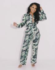 Casual Printed Long Sleeve Shirt Top And Pants 2 Piece Sets SFY-2127
