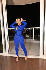 Solid Long Sleeve Shirt And Pants 2 Piece Sets LP-66306