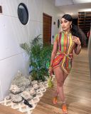 Sexy Striped Short Sleeve Mini Dress ZDF-31123