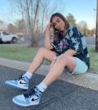 Casual Printed T Shirt And Shorts Two Piece Sets ZDF-31122
