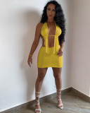 Sexy Hollow Top And Mini Skirt Two Piece Sets ZDF-31152