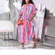 Plus Size Casual Printed Short Sleeve Maxi Dress NNWF-7249