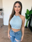 Sexy Backless Halter Strappy Vest Top ZDF-31137