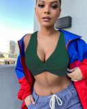 Solid Sleeveless Cropped Tank Top ZDF-31111