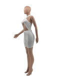 Sexy Solid Color Cross Halter Rompers CXLF-KK815