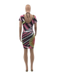 Sexy Print Summer Halter Bra Top And Dress Two Piece Set CXLF-KK816