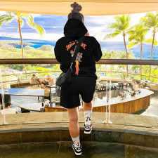 Casual Printed Hoodie And Shorts 2 Piece Suits GLF-10019