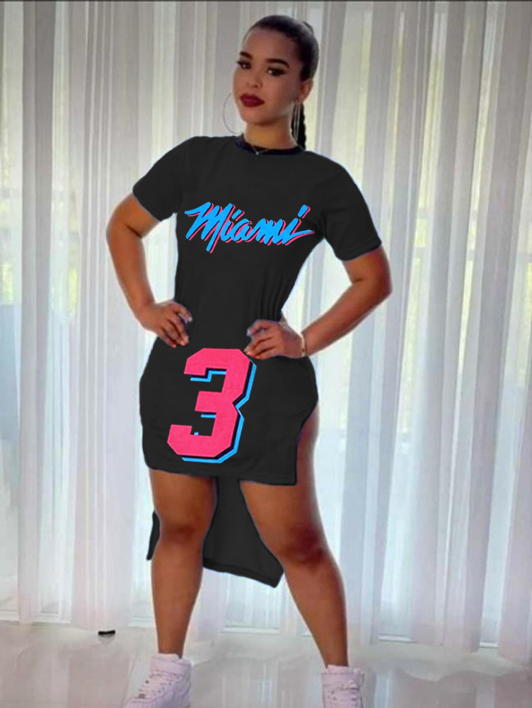 heat jersey dress ThatXpression's Two Tone Miami Fan Jersey Racerback Dress