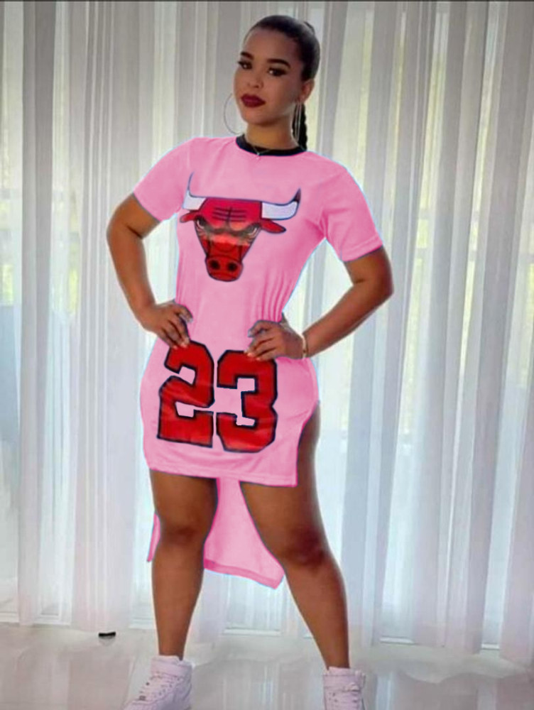 2026 Casual Printed Irregular Split Basketball Jersey Dress SHD-9500 | DF -  www.dear-fashion.com