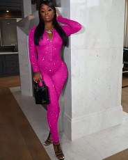 Fashion Sexy Mesh Print Jumpsuit NYF-8080