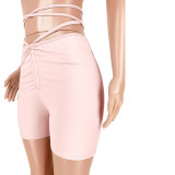 Sexy Casual Solid Color Tie Up Shorts ASL-6377