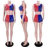 Fashion Sports Print Vest Shorts Two Piece Sets ASL-6376