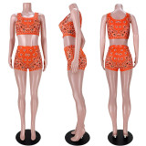 Fashion Sports Print Vest Shorts Two Piece Sets ASL-6376