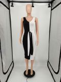 Color Block Fashion Sexy Midi Dress YIM-209