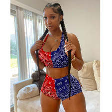 Fashion Sports Print Vest Shorts Two Piece Sets ASL-6376