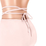 Sexy Casual Solid Color Tie Up Shorts ASL-6377