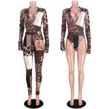 Printed Long Sleeve Bodysuit And Pants Two Piece Sets ASL-6309