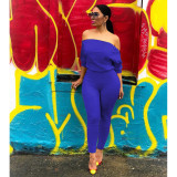 Solid Slash Neck Off Shouder Sexy Jumpsuits ASL-6118