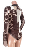 Printed Long Sleeve Bodysuit And Pants Two Piece Sets ASL-6309