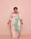 Plus Size Tie Dye Slash Neck 3/4 Sleeve Maxi Dress LSD-81031