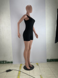 Solid Sleeveless Romper+Long Sleeve Cloak 2 Piece Sets BLX-8226