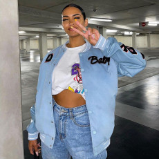 Casual Printed Long Sleeve Baseball Jacket WSYF-5892