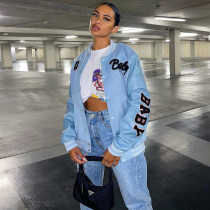 Casual Printed Long Sleeve Baseball Jacket WSYF-5892