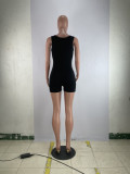 Solid Sleeveless Romper+Long Sleeve Cloak 2 Piece Sets BLX-8226