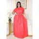 Plus Size Fashion Solid Color Short Sleeve Long Skirt Suits ASL-7025