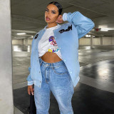 Casual Printed Long Sleeve Baseball Jacket WSYF-5892
