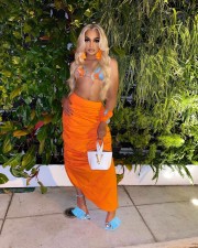 Sexy Bra Top And Ruched Long Skirt 2 Piece Sets LSD-81012