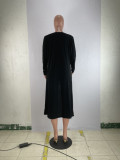 Solid Sleeveless Romper+Long Sleeve Cloak 2 Piece Sets BLX-8226