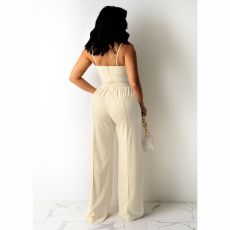 Solid Cami Top And Pants Two Piece Sets CHY-1345