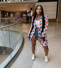 Love Pattern Full Sleeve Long Style Blazer Coat WSM-5274