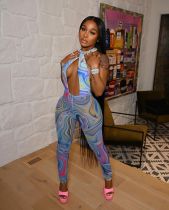 Sexy Prined Halter Hollow Out Jumpsuit CHY-1336