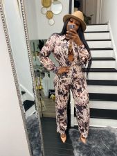 Casual Printed Shirt And Straight Pants 2 Piece Sets SFY-2130