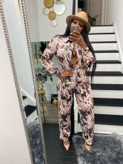 Casual Printed Shirt And Straight Pants 2 Piece Sets SFY-2130