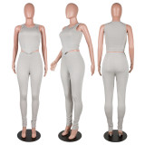 Solid Tank Top And Pants Two Piece Suits CH-8186
