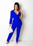 Sexy One Shoulder Belted Blazer Two Piece Suits BS-1283