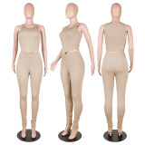Solid Tank Top And Pants Two Piece Suits CH-8186