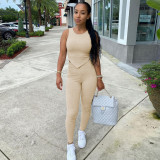 Solid Tank Top And Pants Two Piece Suits CH-8186