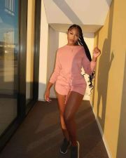 Solid Long Sleeve Two Piece Shorts Set OYF-8278