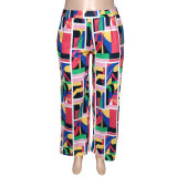 Plus Size Casual Printed Wide Leg Pants ONY-5103