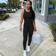 Solid Tank Top And Pants Two Piece Suits CH-8186