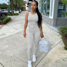Solid Tank Top And Pants Two Piece Suits CH-8186